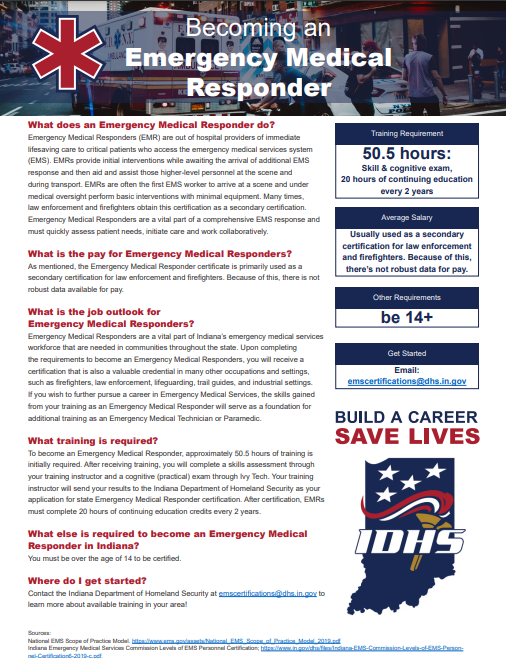 Becoming an<br />
Emergency Medical<br />
Responder