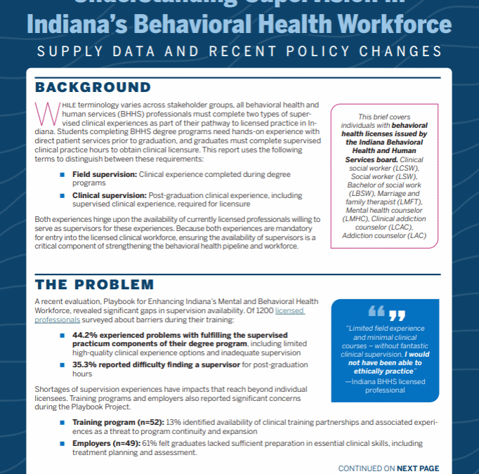 A Closer Look at Supervision in Indiana’s Behavioral Health System